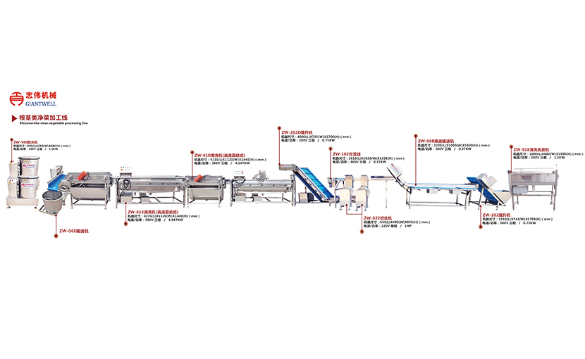 根茎类净菜加工线